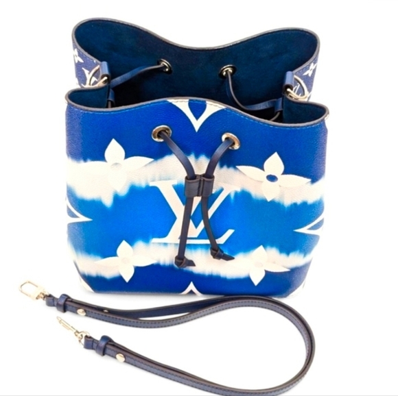 ✨️( Excellent Condition) Authentic Louis Vuitton Neonoe MM Monogram Blue Escale - Picture 11 of 16